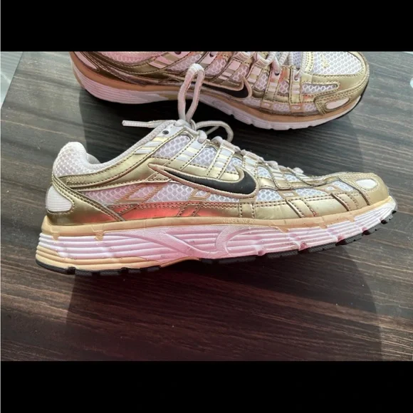Nike Women's gold Metallic p-6000 Running Sneakers - Picture 6 of 7